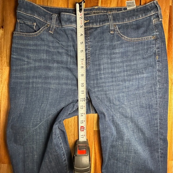 Chicos So Slimming Girlfriend Slim Leg Crop Stretch Med Blue Denim Jeans 2.5 14 - Picture 5 of 11